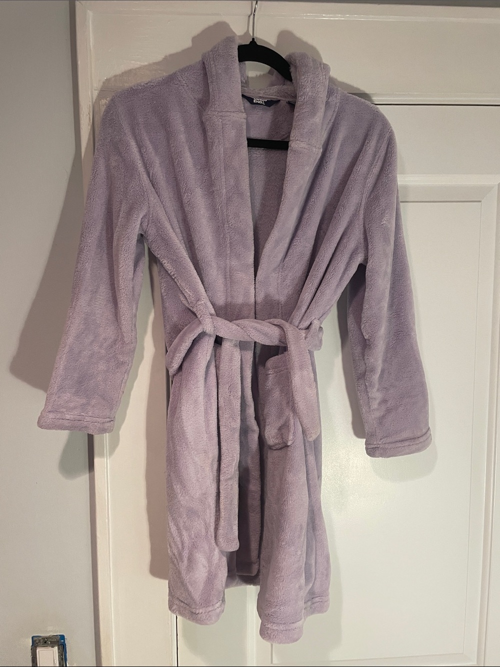 Lavender Plush Hooded Bath Robe - Land’s End Girls 10